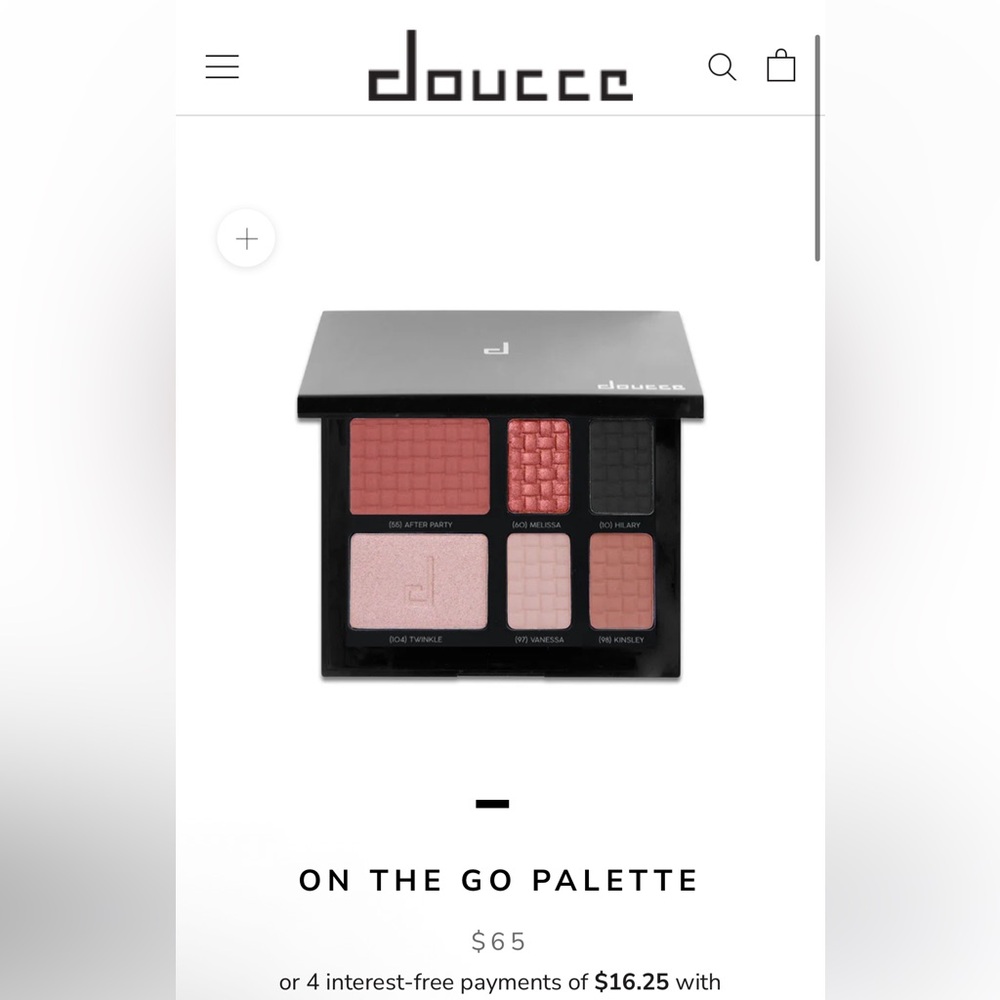 Doucce On-the-Go Palette with Pink and Black Shades